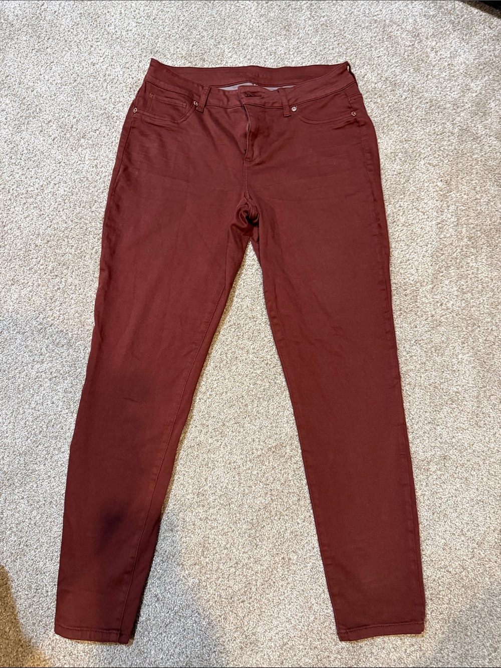 Maurices Deep Burgundy Skinny Jeans